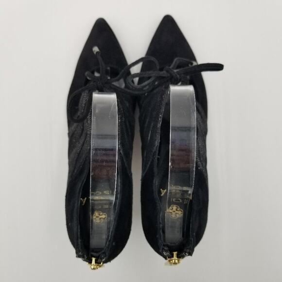 Isola Palazzo Heels Womens‎ 8.5 Black Suede Leather Lace up - Picture 6 of 11